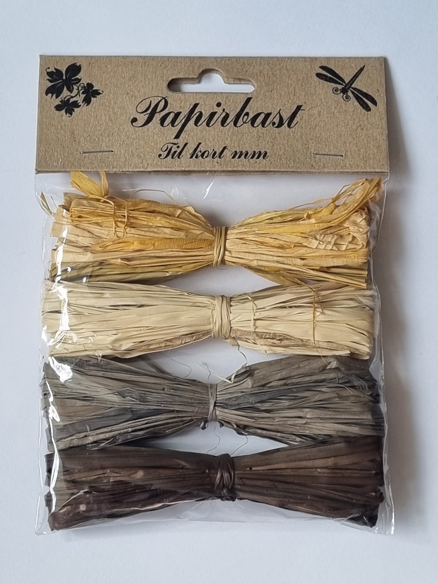 Papirbast 4 farger - Sort