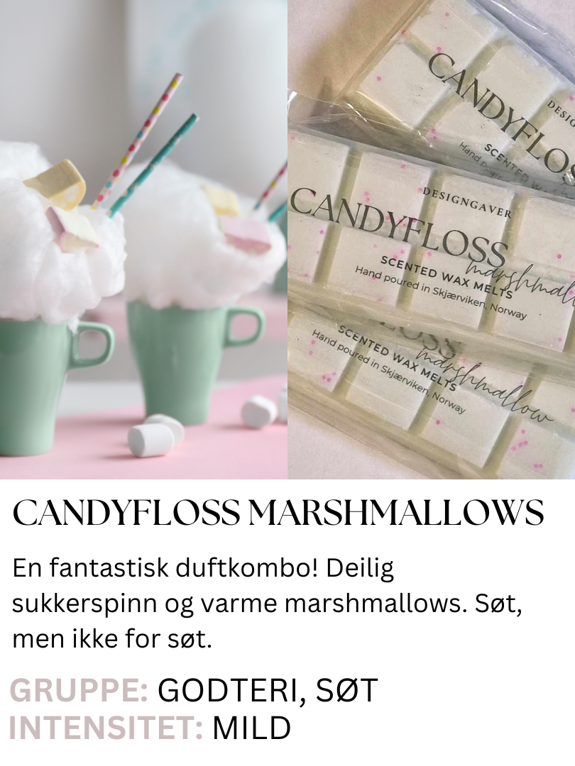 Candyfloss & Marshmallows - Duftvoks som lukter sukkerspinn og marshmallows