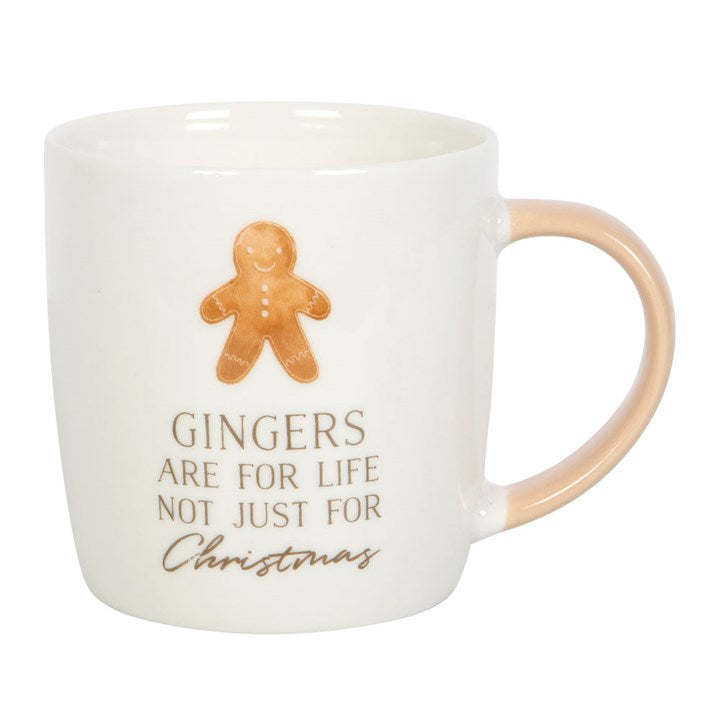 Julekrus - Pepperkakekopp med morsom tekst - Julegavetips . “Gingers Are For Life, Not Just For Christmas”