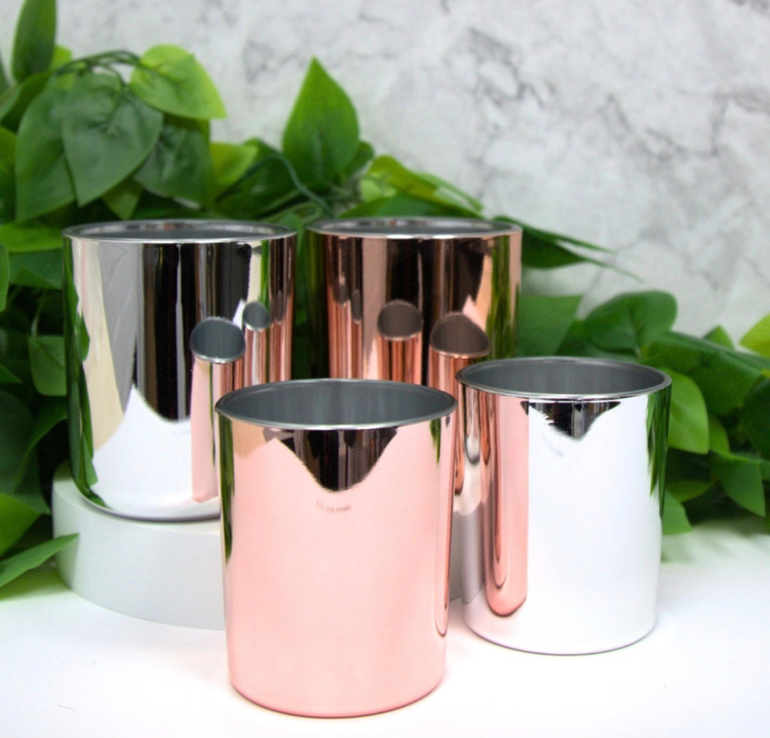 33 cl Glass til lysstøping - Sølv eller Rosegull