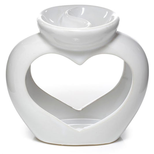 Aromalampe - Hjerte - Perfekt gave til morsdag eller valentinsdagen! - Hvit - aromalampe