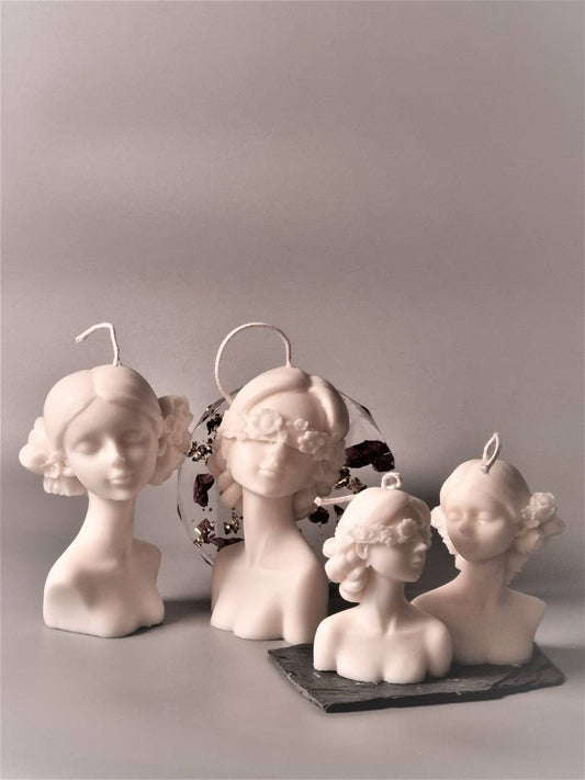 Blindfolded girl, flowergirl or Flora.