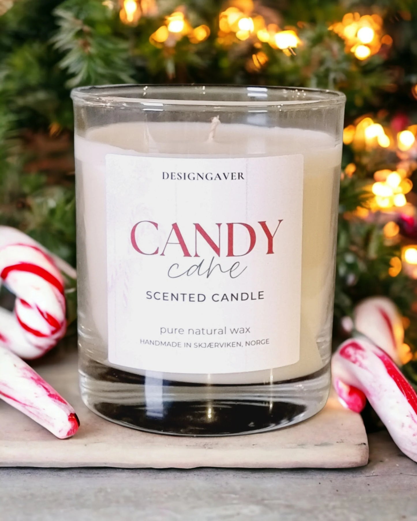 Candy Cane - Duftlys med lukt av polkagris 220g - Duftlys