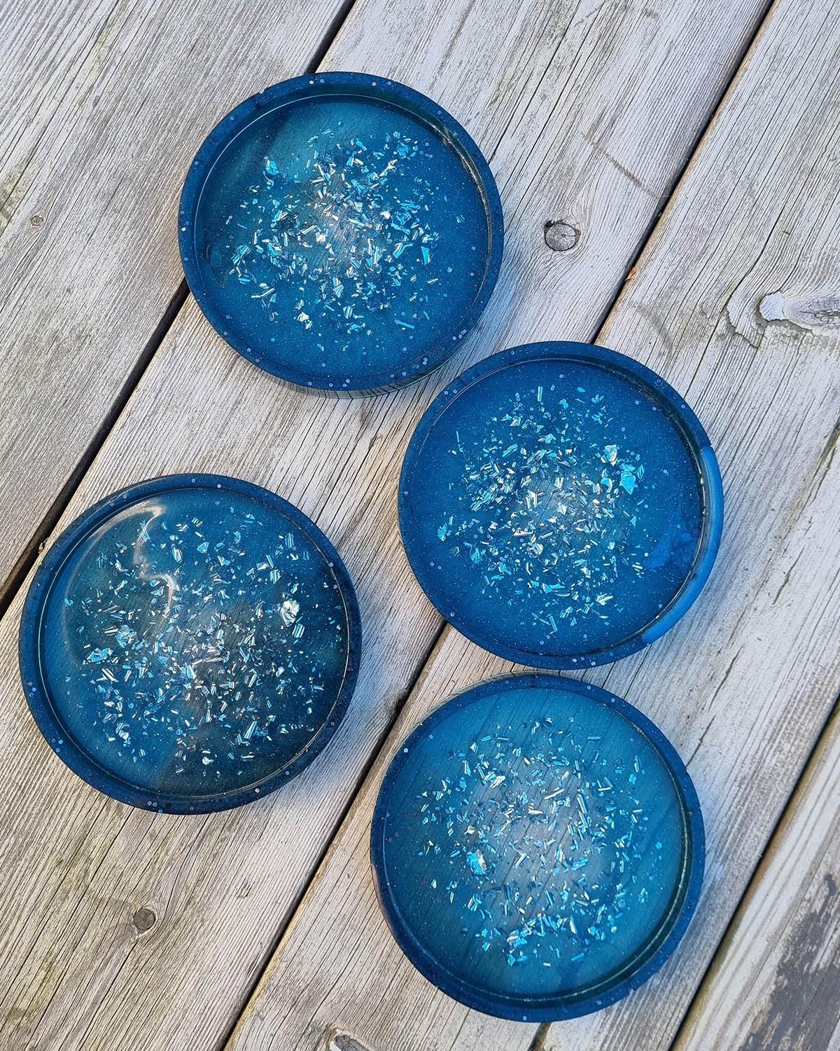 Coastere med kant - Glassbrikker