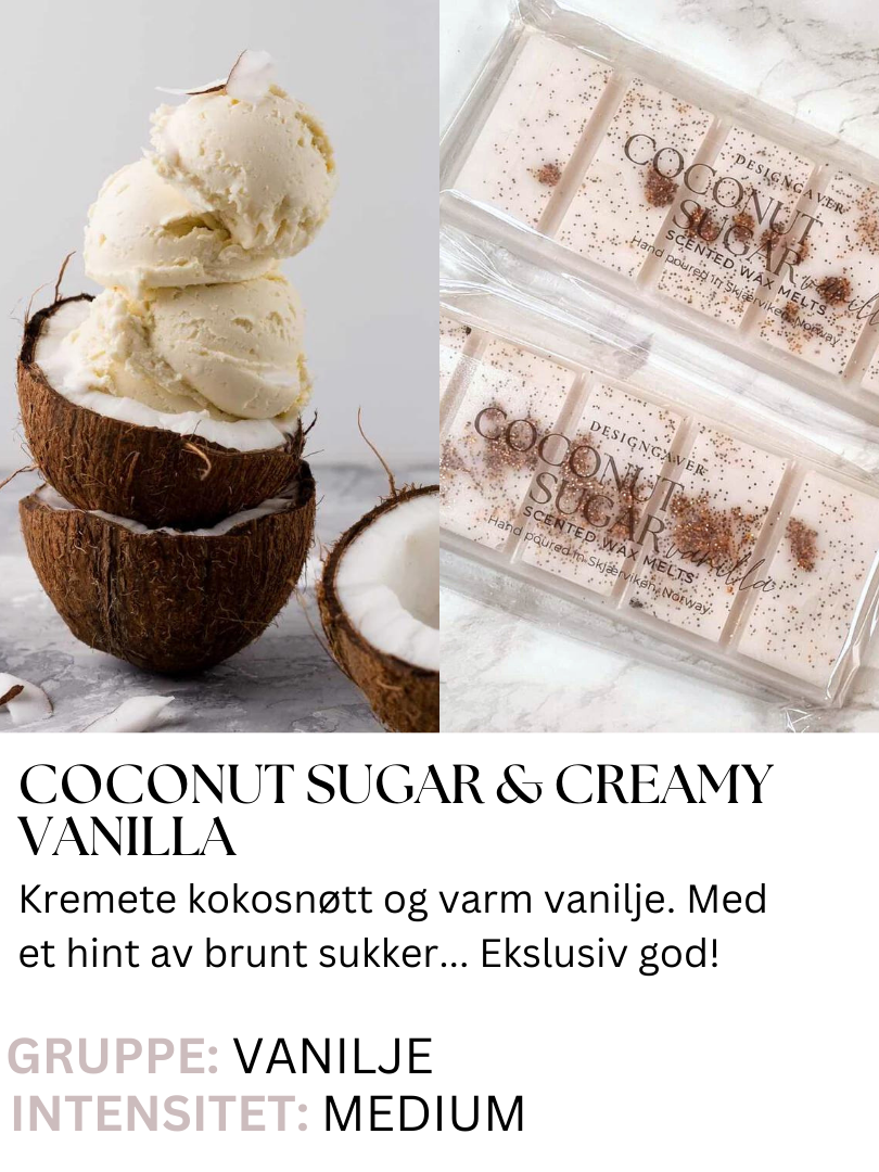 Coconut Sugar & Creamy Vanilla - Duftvoks som lukter kokos og brunt sukker - Duftvoks