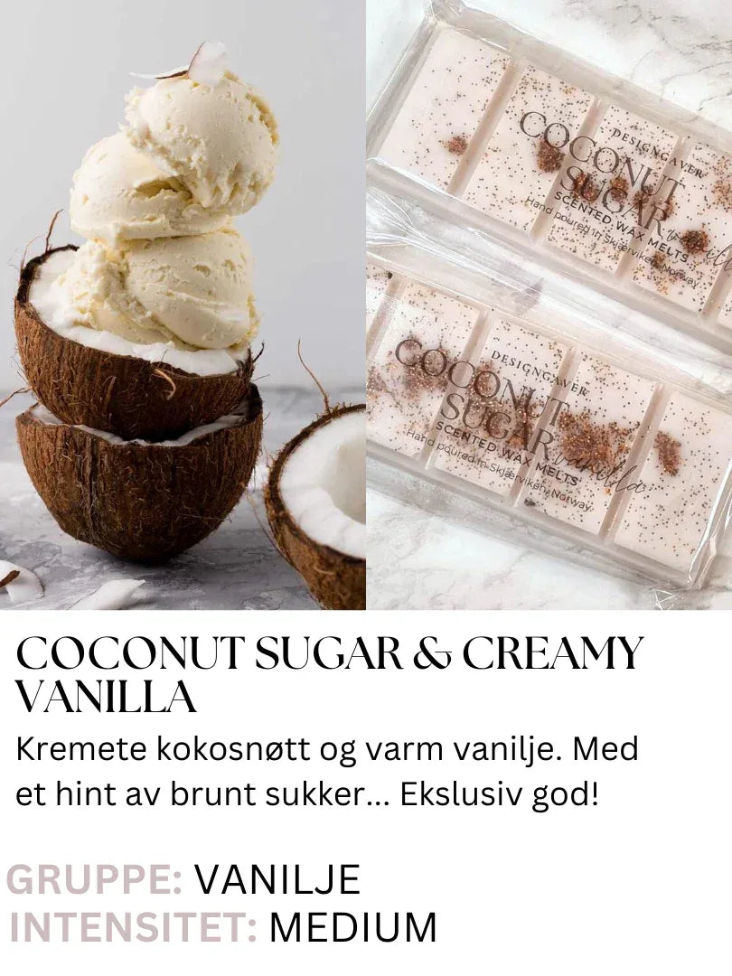Coconut Sugar & Creamy Vanilla - Duftvoks som lukter kokos og brunt sukker - Duftvoks