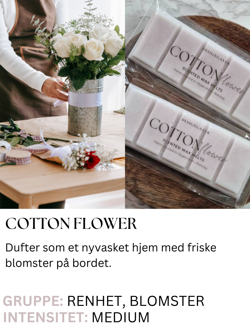 Cotton flower - Duftvoks som lukter blomster og nyvasket hjem - Duftvoks