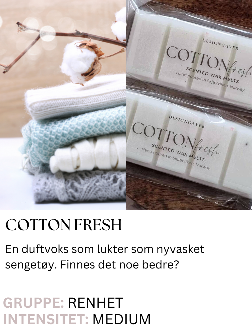 Cotton Fresh - Duftvoks som lukter nyvasket sengetøy - Duftvoks