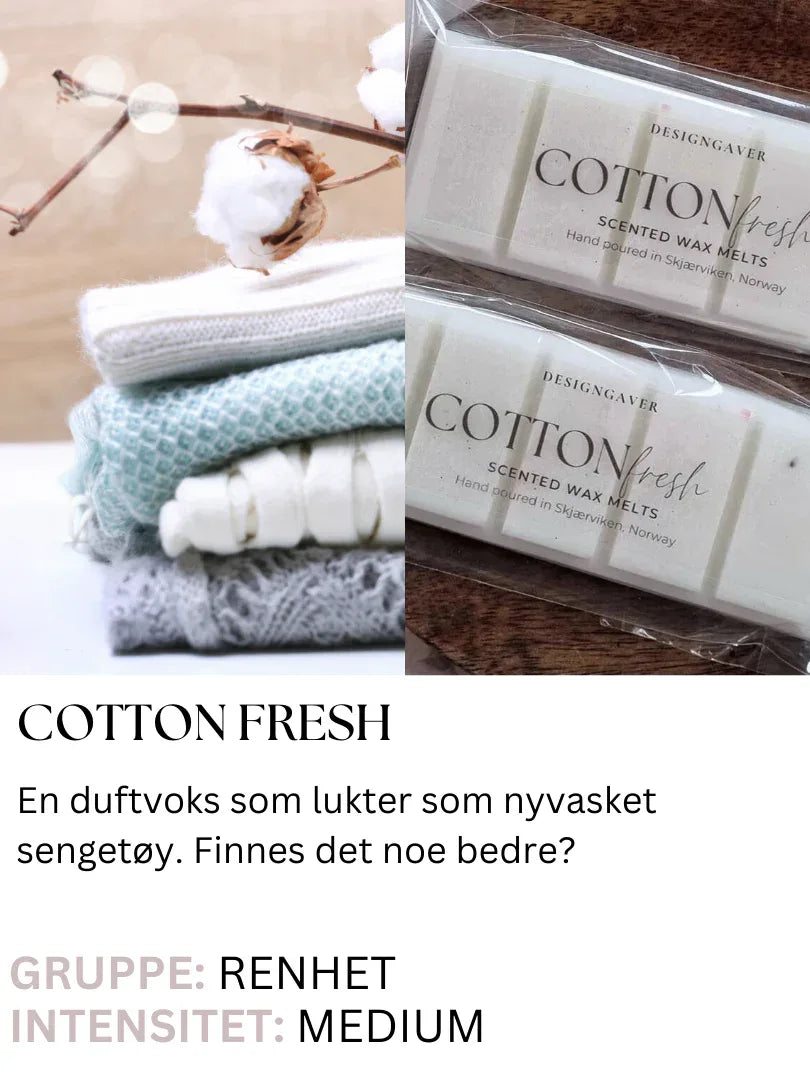 Cotton Fresh - Duftvoks som lukter nyvasket sengetøy - Duftvoks