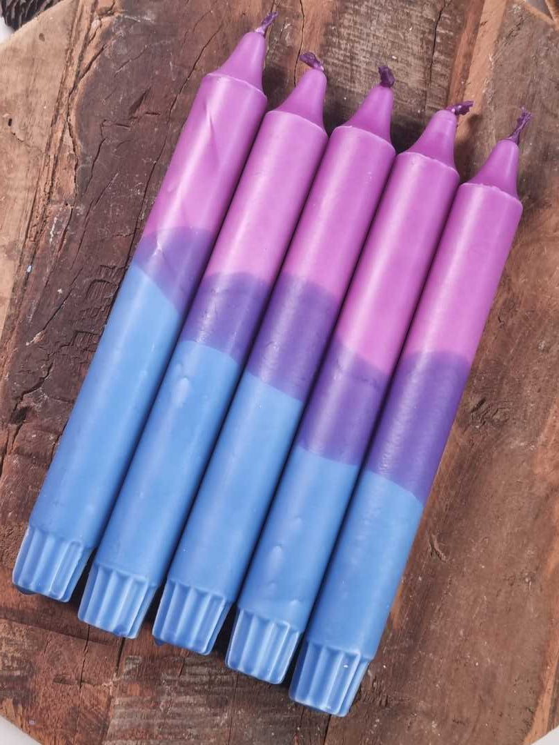 Dipdye Kronelys - Lilla og blå - Kronelys