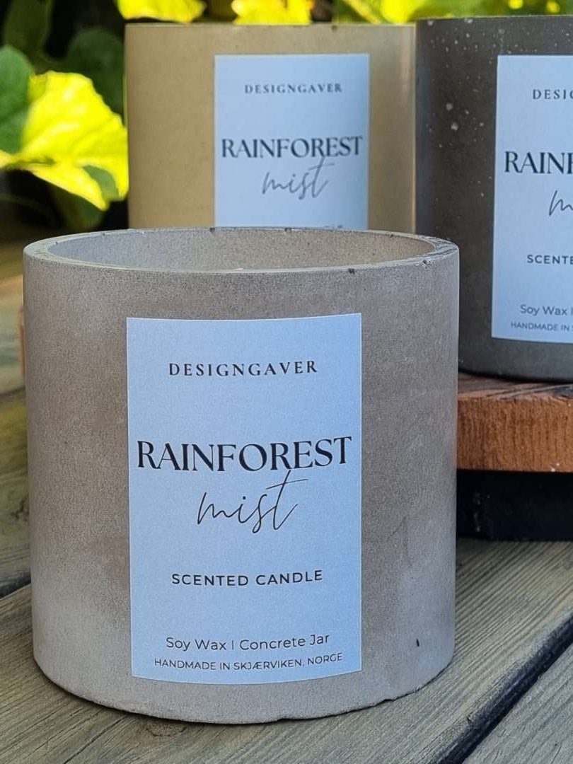 Duftlys - Rainforest Mist i betongkrukke - Duftlys