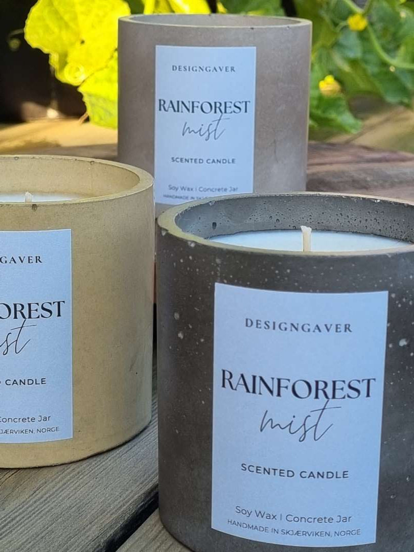 Duftlys - Rainforest Mist i betongkrukke - Duftlys