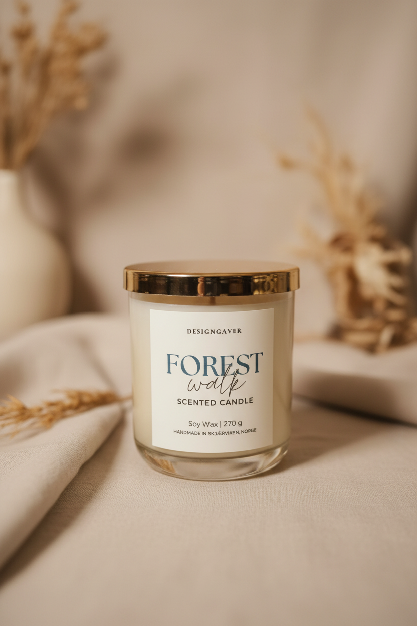 Forest Walk - Duftlys 220/270 gram - Klart 270gram - Gull-lokk