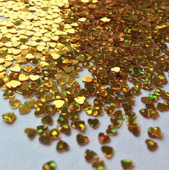 Glitterhjerter holografisk - Glitter