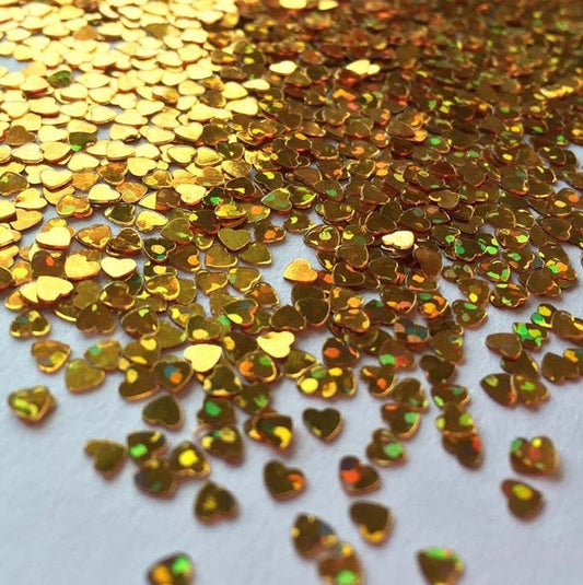 Glitterhjerter holografisk - Glitter