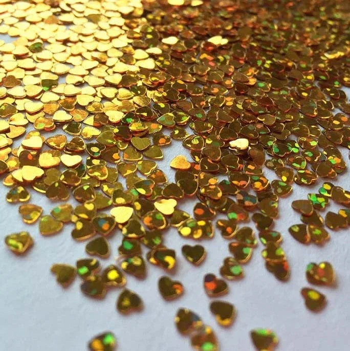 Glitterhjerter holografisk - Glitter