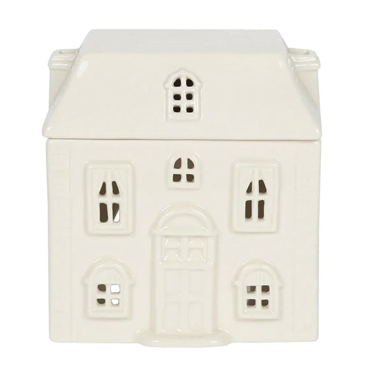 hus-aromalampe-hvitt-pepperkakehus-villa - DesignGaver