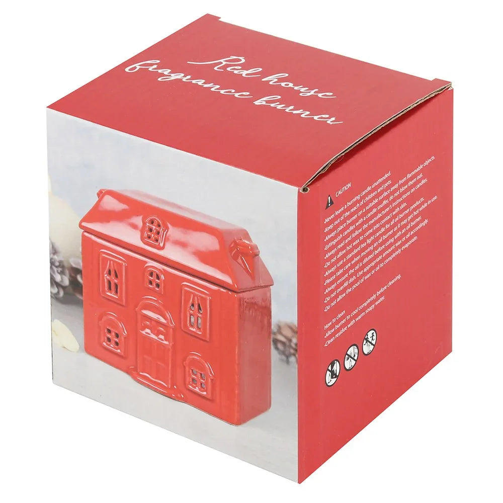 hus-aromalampe-rodt-pepperkakehus-villa-oilburner-eske - DesignGaver