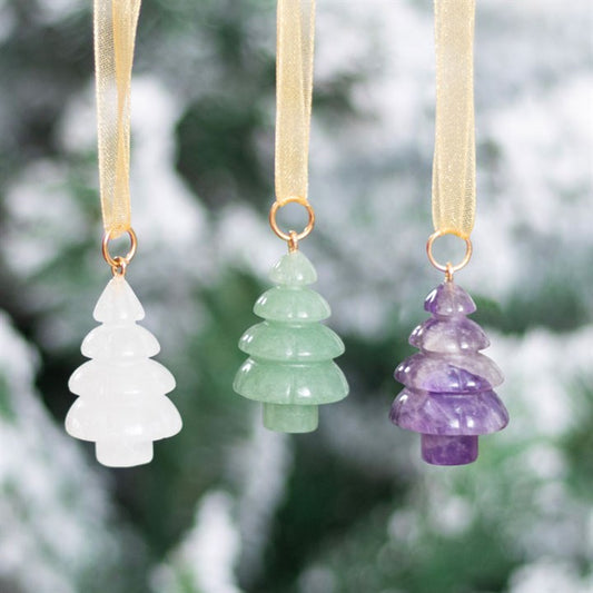 Krystall-Juletrær 3 pk gaveeske - Gemstone christmas tree ornaments