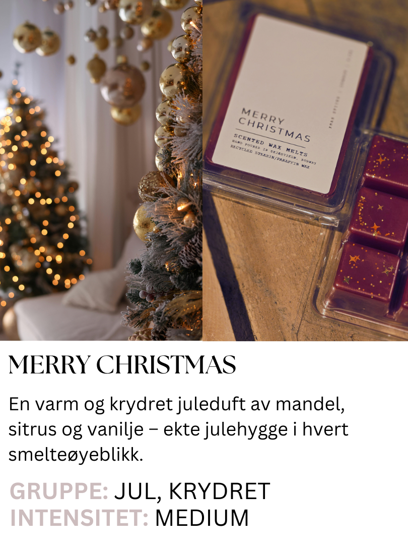 Merry Christmas - Duftvoks av resirkulert stearin