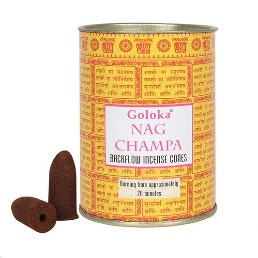 Nag Champa - Røkelsekjegler 24 stk pr boks