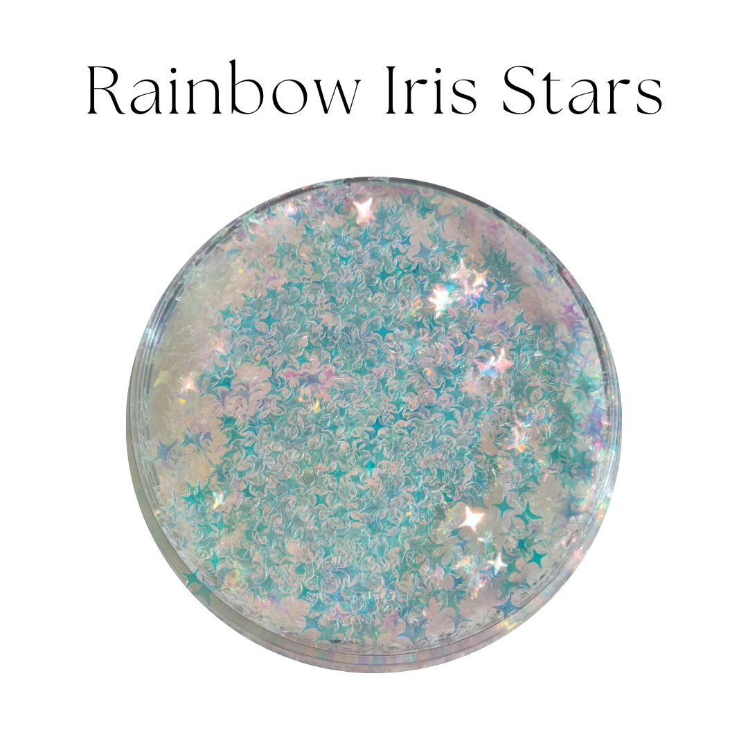 Rainbow Iris Stars - Glitterpaljetter