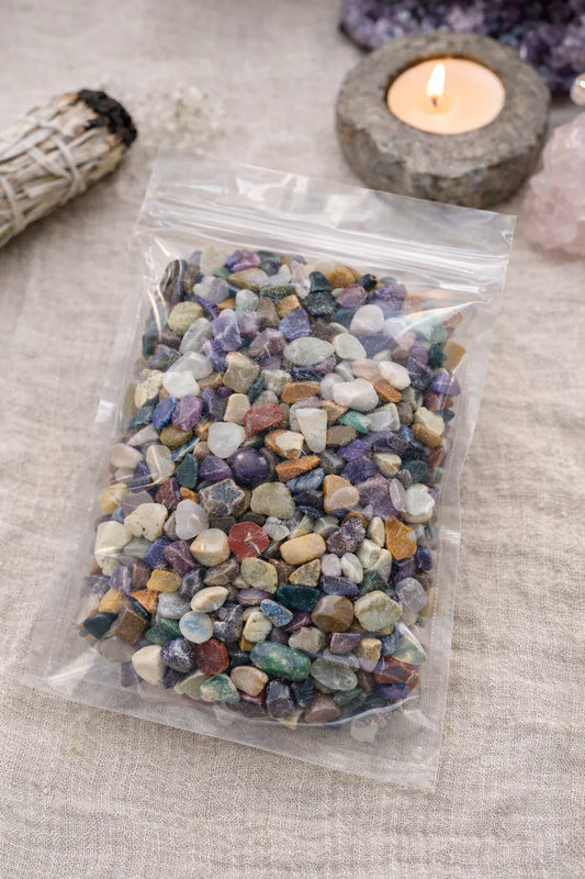 Gemstone Chips 100 gram - Mix - Forskjellige naturlige steiner