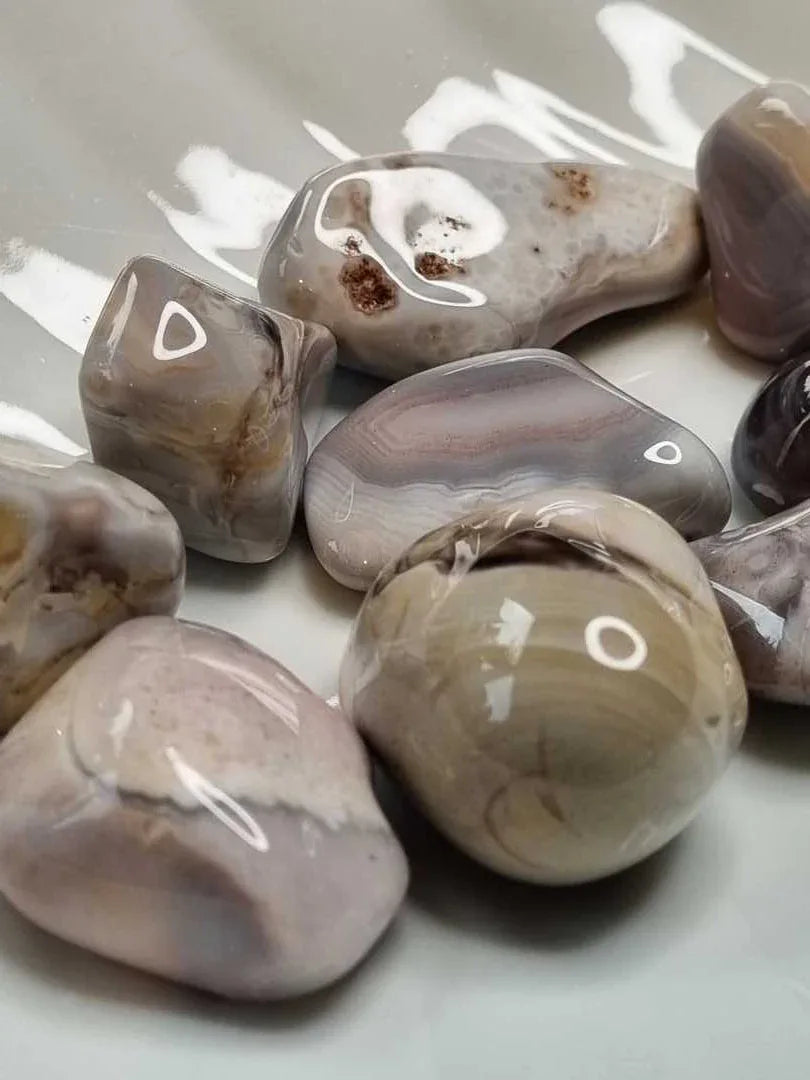 Rosa Botswana agat - Tromlet stein - Tromlet stein