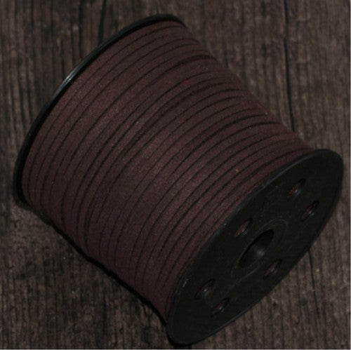 Faux Imitert semsket lærtråd 3mm - Forskjellige farger