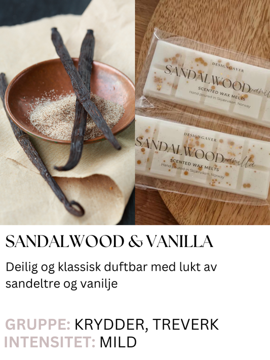 Sandalwood & Vanilla - Duftvoks som lukter sandeltre og vanilje - Duftvoks