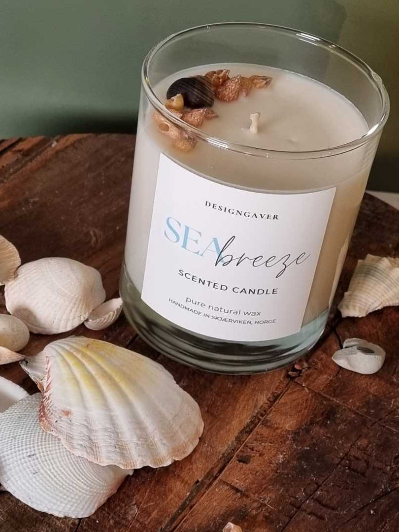 Sea Breeze - Duftlys med dekor 220g - Duftlys