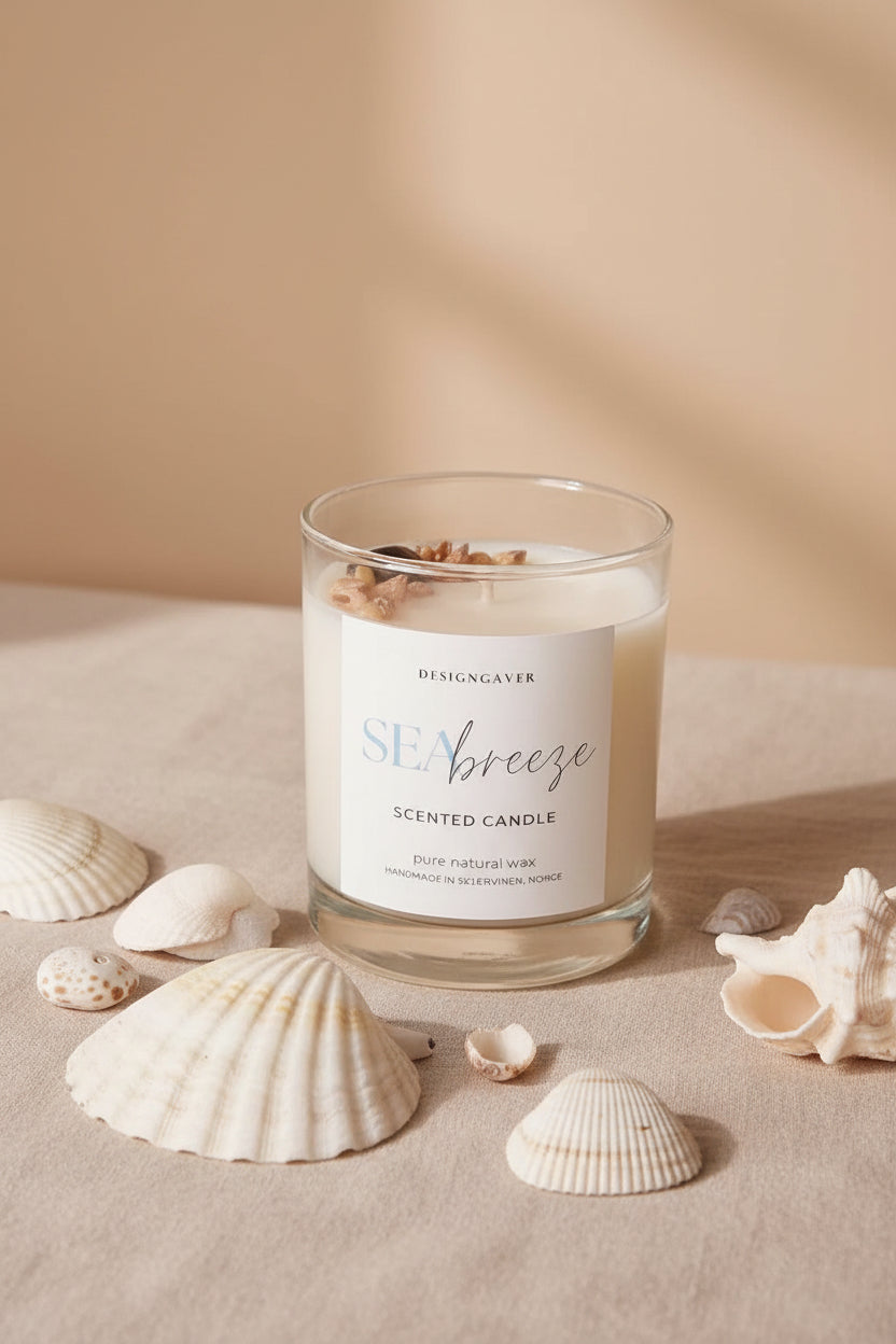 Sea Breeze - Duftlys med dekor 220g - Duftlys