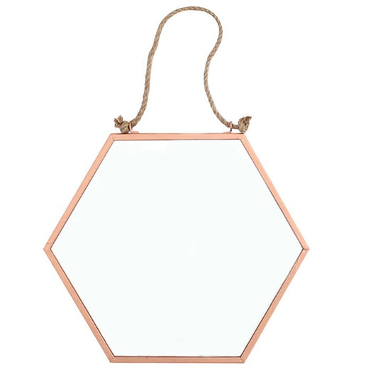 Hexagon Speil - Rosegull/Kobberfarget ramme