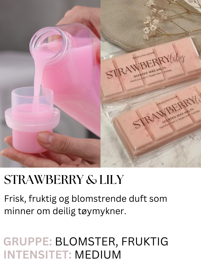 Strawberry & Lily - Duftvoks som lukter jordbær og liljer - Duftvoks