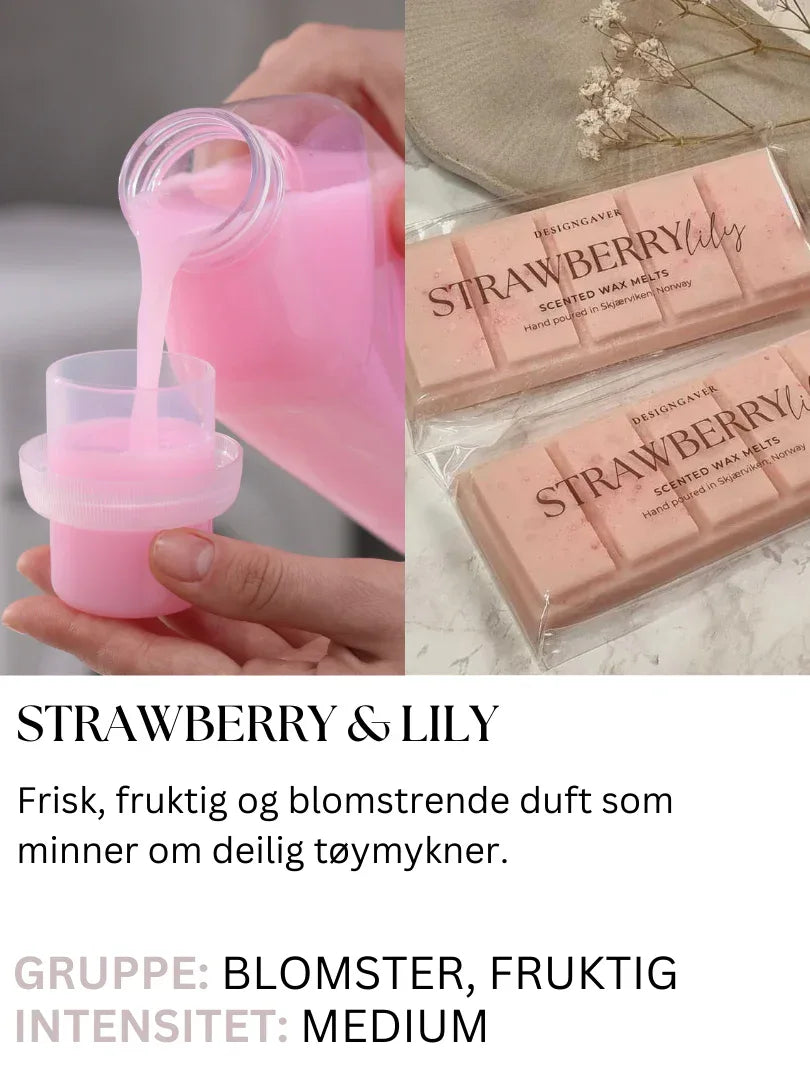 Strawberry & Lily - Duftvoks som lukter jordbær og liljer - Duftvoks