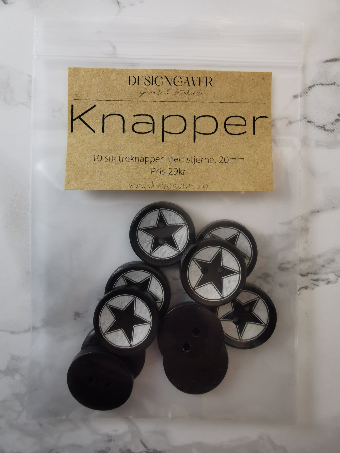 Treknapper med stjerne - Knapper