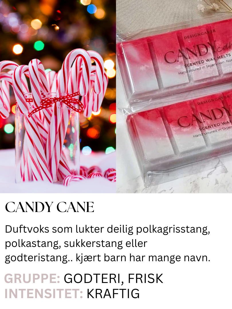 Candy Cane - Duftvoks som lukter godtestang og peppermynte