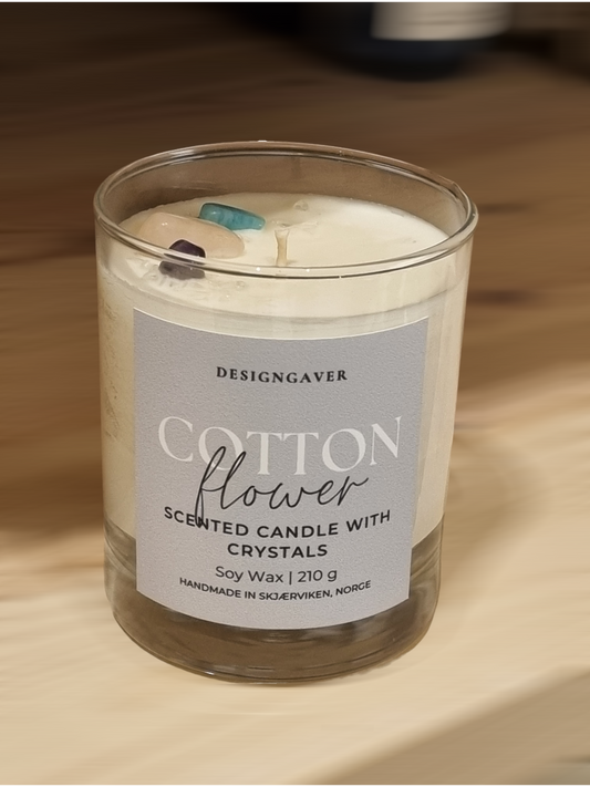 Cotton flower - Crystal candle. Kun 2 igjen