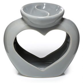 Aromalampe - Hjerte - Perfekt gave til morsdag eller valentinsdagen! - Grå - aromalampe