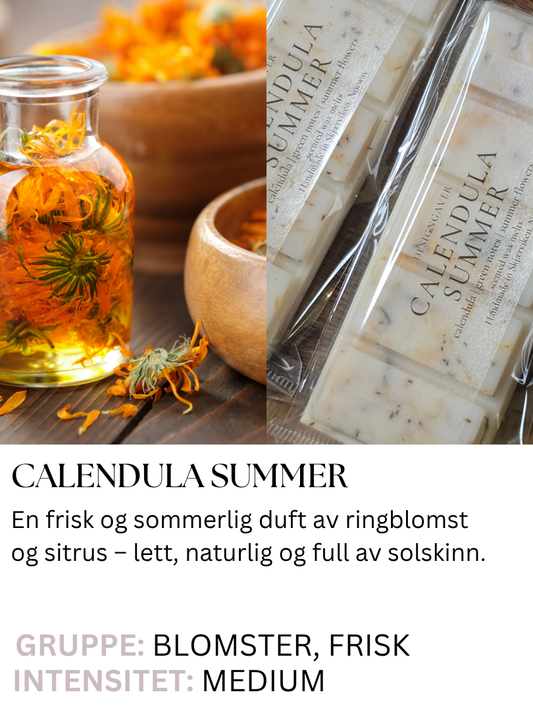 Duftvoks Calendula Summer – håndlaget av DesignGaver. Duft av ringblomst og frisk sitrus.