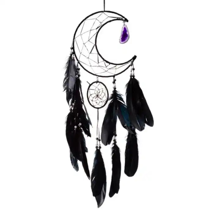 halvmane-drommefanger-dreamcatcher-lilla-agat - DesignGaver