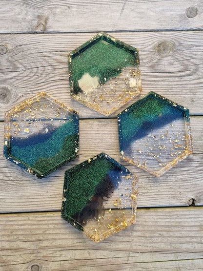 Hexagon Smykkefat/Coaster med kant