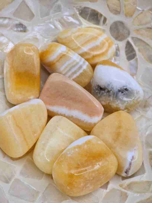 Gul Kalsitt – Tromlet Stein - 2–3 cm / 15–20 gram