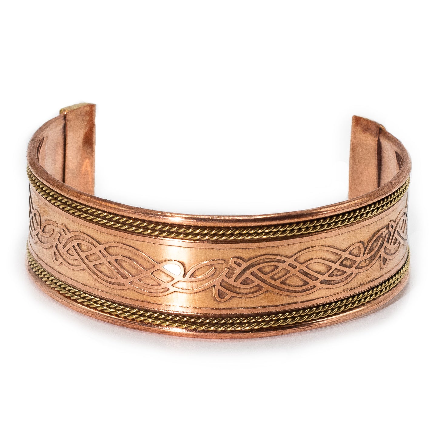 Bredt kobberarmbånd - Håndlaget i India - Assorterte design