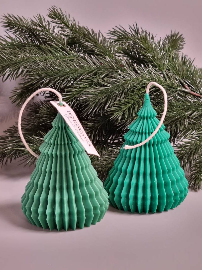 Origami Juletre - Stor / Grønn - Dekorlys