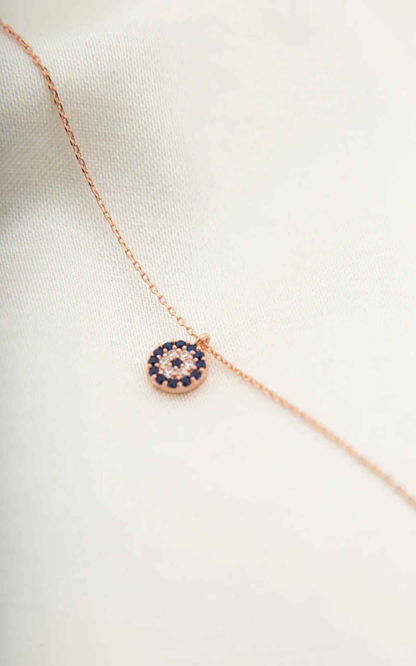 Evil Eye - Ankelkjede i rosegullforgylt 925 sterling sølv