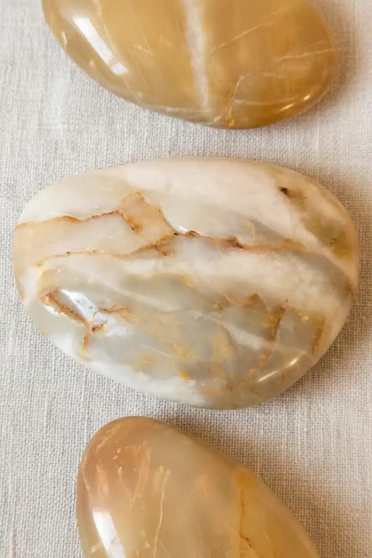 Naturlig agat/kalsedonkvarts - Tromlet