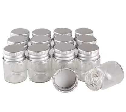 Glassflasker med aluminiumskork 20 stk - 5ml 22x30mm