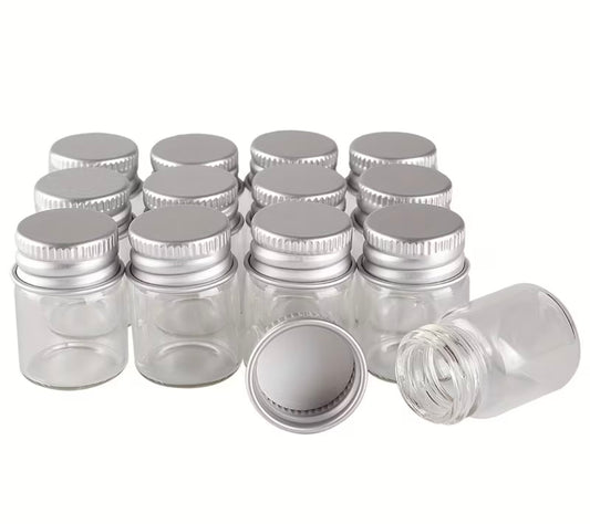 Glassflasker med aluminiumskork 20 stk - 5ml 22x30mm
