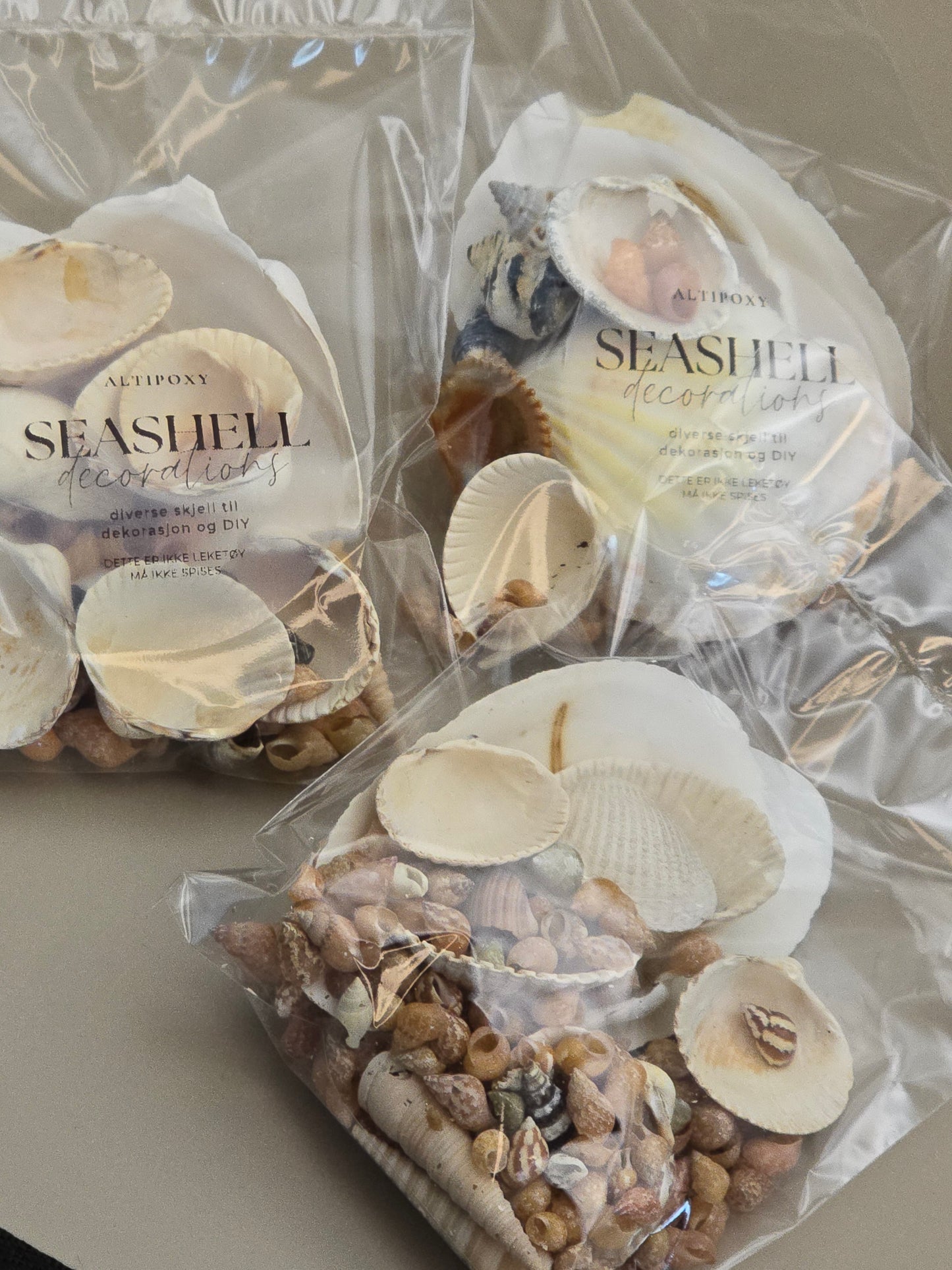 Seashell Dekorasjonsmix til feks rivertables og epoxyprosjekter